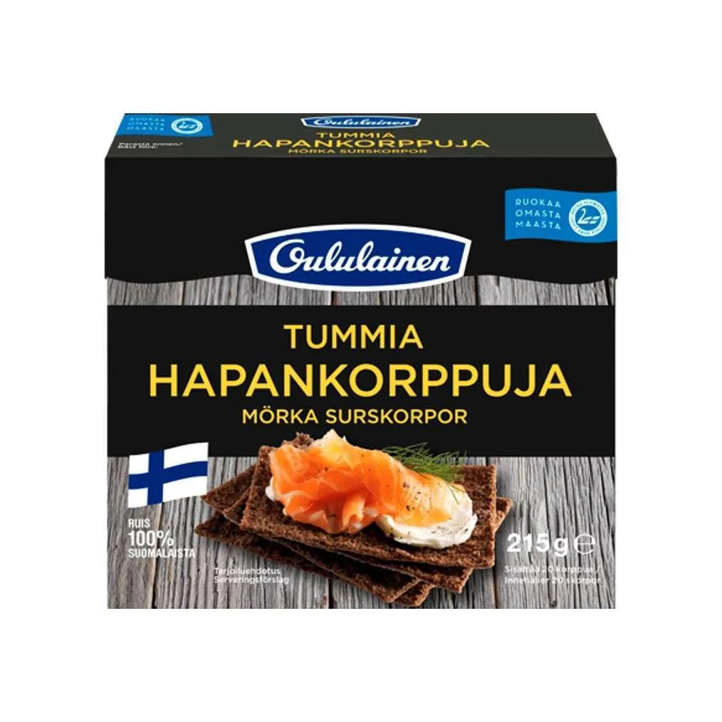 Fazer Oululainen surskorpor mörka 200 g – finska surskorpor av råg