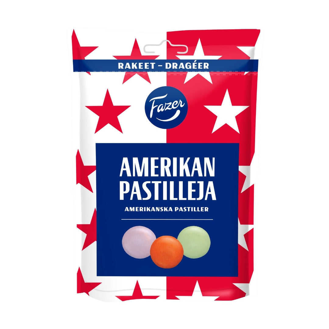 Amerikan Pastilli 180g – färgglada finska chokladdragéer
