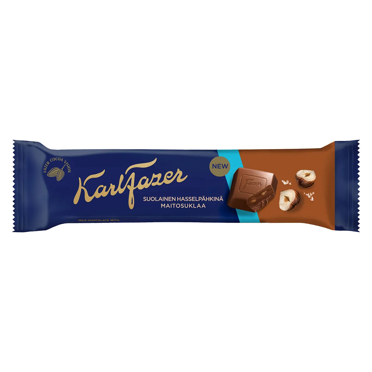 Karl Fazer Saltad Hasselnöt 37g – chokladbar med hasselnöt och havssalt