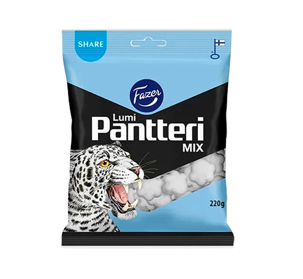 Fazer Lumi Pantteri Mix 220 g – frukt- och salmiakmix från Fazer