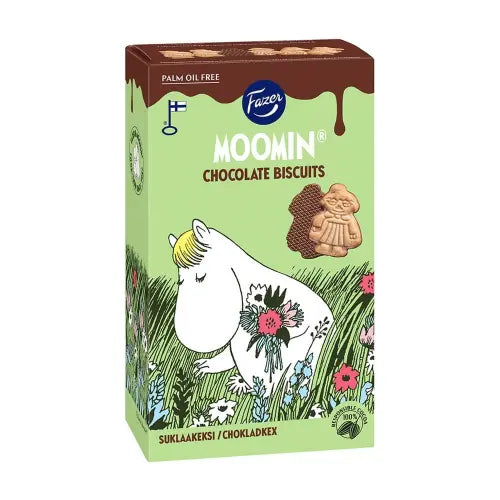 Fazer Moomin chokladkex 175 g – kex med choklad och Muminmotiv