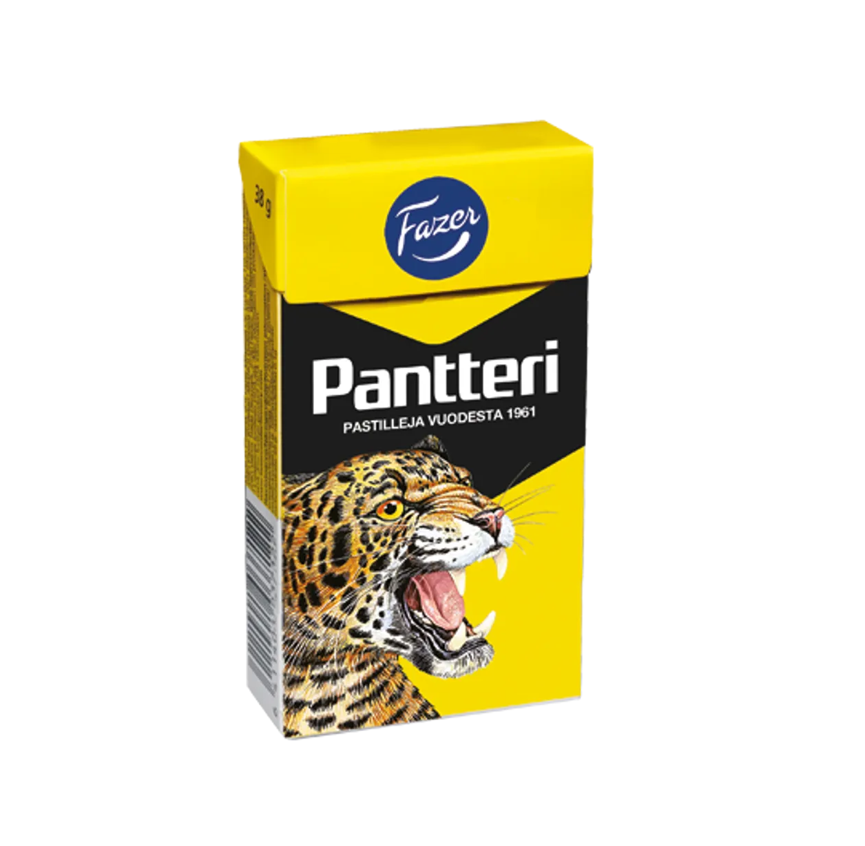 Fazer Pantteri salmiakpastill 38 g – finska saltlakritspastiller